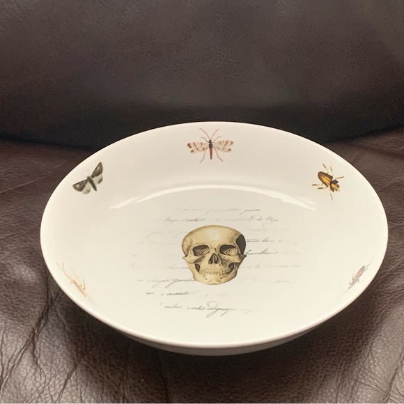 Skull with Script and Insects Porcelain Halloween Bowl - Picture 9 of 13
